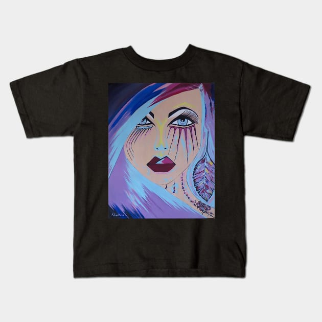 NAIRA Beautiful Woman Painting Kids T-Shirt by SartorisArt1